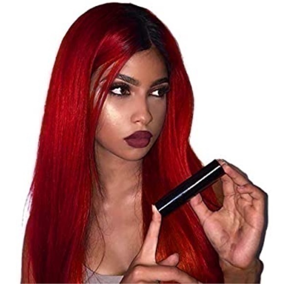 Black Ombré Red Straight Long Cosplay Full Wig - Picture 1 of 15